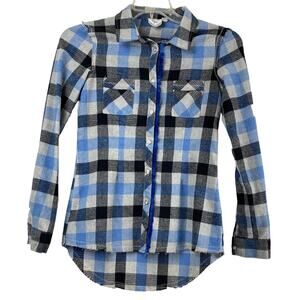 White Owl Women's Plaid Button Shaggy Grunge Size XS Shirt